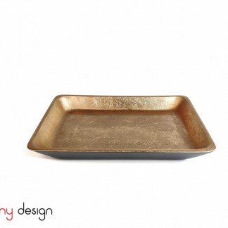 Rectangular lacquer tray with plain gold color/ S 11*16*H2cm